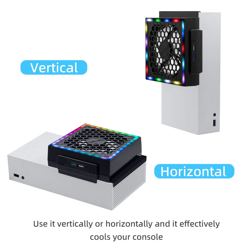 Chargez l&#39;image dans la visionneuse de la galerie, Xbox Series S USB Powered Cooling Fan Dock with RGB LED Light - Polar Tech Australia
