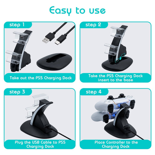 PS5 Dual Controller Charging Stand - Polar Tech Australia