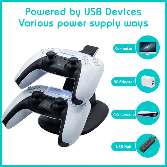 PS5 Dual Controller Charging Stand - Polar Tech Australia