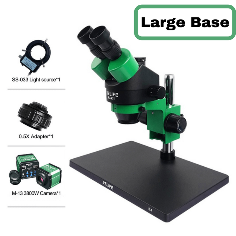 Load image into Gallery viewer, [RL-M3T-B3][Large Operation Base] RELIFE 0.7x - 4.5x Trinocular HD Stereo Microscope Mobile Phone PCB Motherboard Repair Tool - Polar Tech Australia
