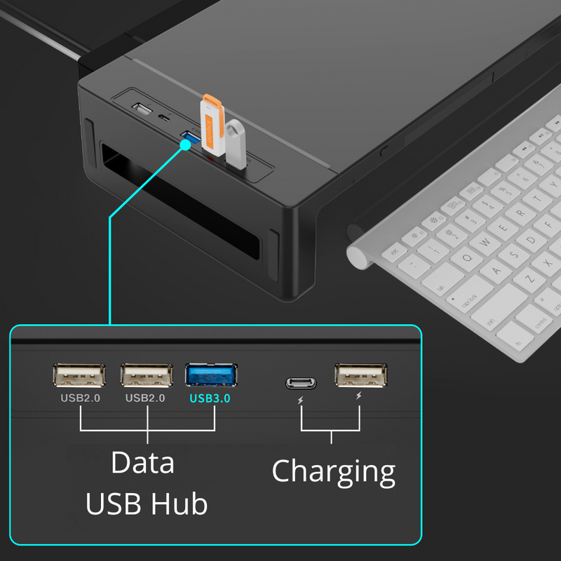 Cargue la imagen en el visor de la galería, [KM50][With RBG Light &amp; USB Hub &amp; Stand &amp; Drawer] Universal Monitor Desktop Stand  (Up to 27 inch) - Polar Tech Australia
