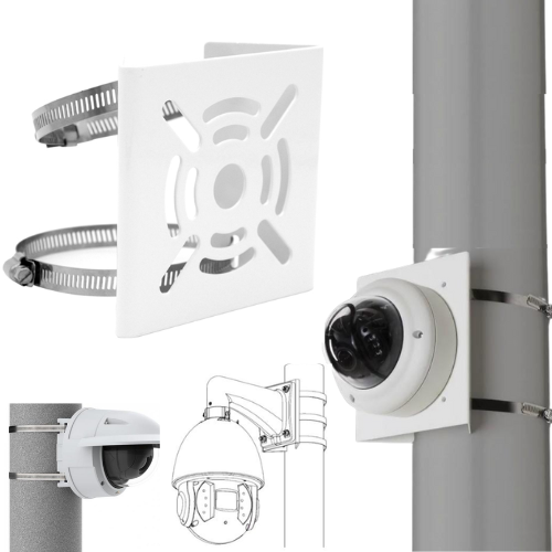 Chargez l&#39;image dans la visionneuse de la galerie, Universal Waterproof CCTV Dome &amp; bullet PTZ Camera Pole Mount Bracket Holder - Polar Tech Australia
