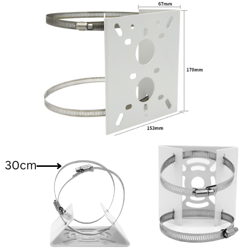 Chargez l&#39;image dans la visionneuse de la galerie, Universal Waterproof CCTV Dome &amp; bullet PTZ Camera Pole Mount Bracket Holder - Polar Tech Australia
