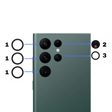 Samsung Galaxy S22 Ultra (SM-S908) Back Rear Cameras Glass Lens Replacement - Polar Tech Australia