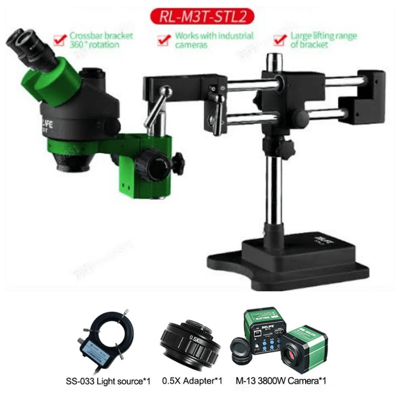 Cargue la imagen en el visor de la galería, [RL-M3-STL2][360 Degree Rotation] RELIFE 0.7x - 4.5x Trinocular HD Stereo Microscope Mobile Phone PCB Motherboard Repair Tool - Polar Tech Australia
