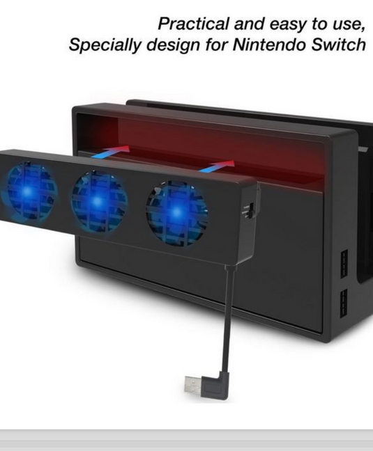 Nintendo Switch Game Console Holder 3-Fan USB Cooling Fan Cooler - Game Gear Hub