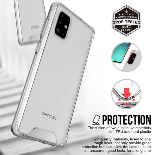Samsung Galaxy A10 (SM-A105F) SPACE Transparent Rugged Clear Shockproof Case Cover - Polar Tech Australia