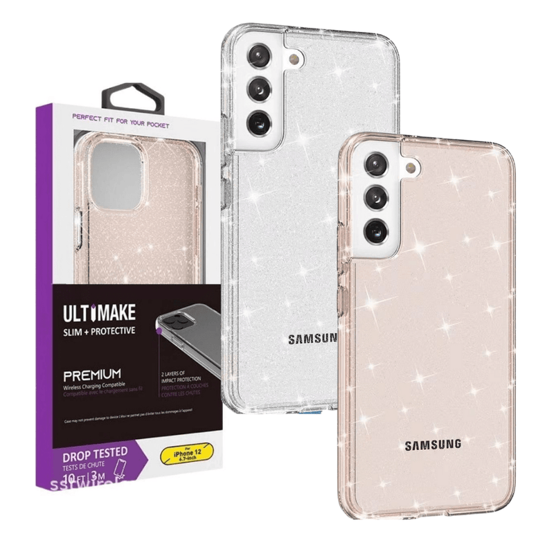 Cargue la imagen en el visor de la galería, Samsung Galaxy S22/Plus/Ultra Ultimake Glitter Star Flash Clear Transparent Case - Polar Tech Australia
