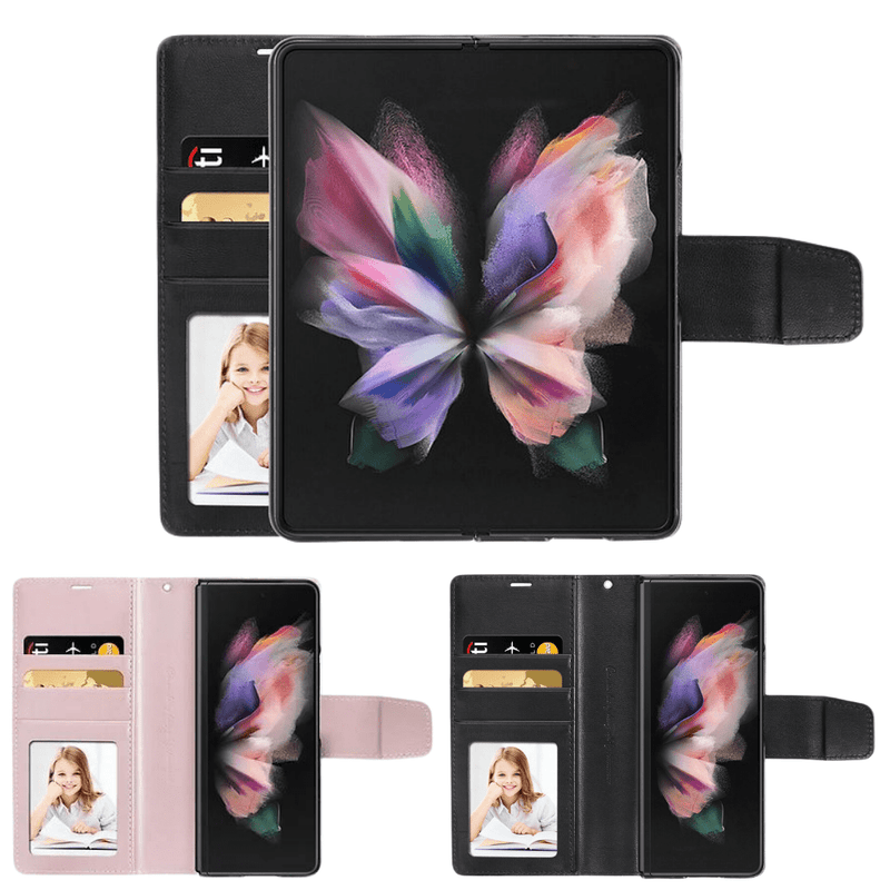 Cargue la imagen en el visor de la galería, Samsung Galaxy Z Fold 2 (SM-F916) Hanman Wallet Flip Leather Case - Polar Tech Australia
