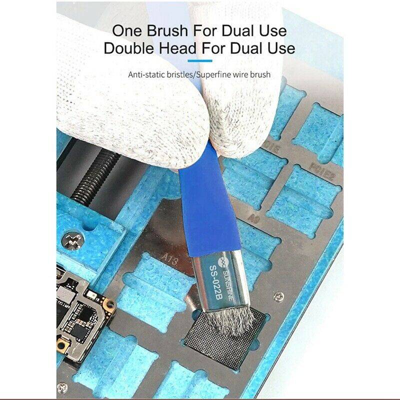 Load image into Gallery viewer, [SS-022B] SUNSHINE Dual Head Hard &amp; Soft Anti-Static Motherboard PCB Cleaning Brush - Polar Tech Australia
