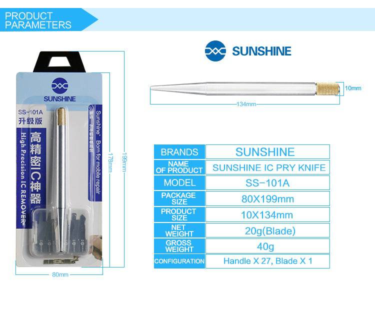 Chargez l&#39;image dans la visionneuse de la galerie, [SS-101A] SUNSHINE 28-in-1 BGA IC Chip Mainboard Repair CPU Removal Blade - Polar Tech Australia
